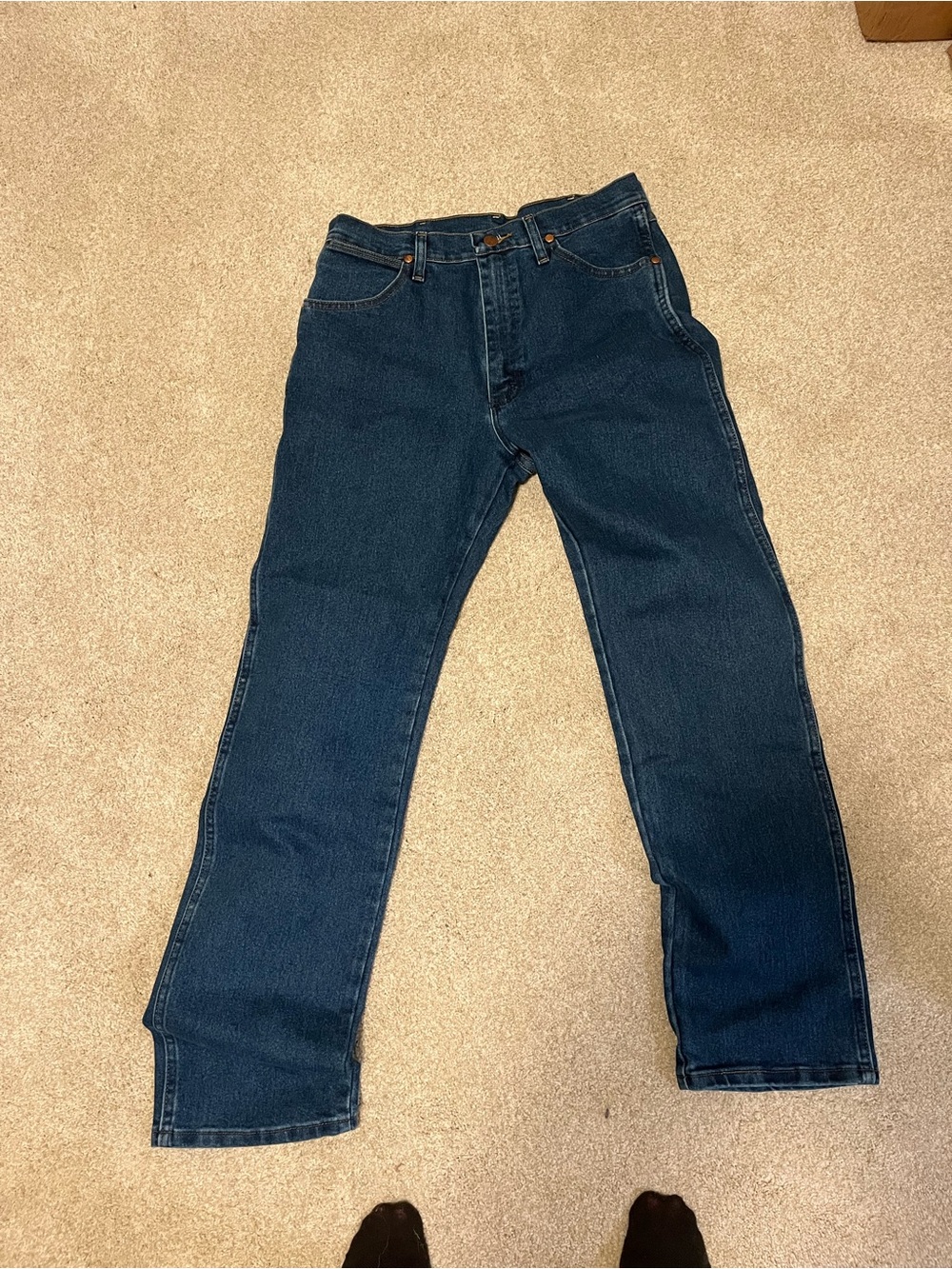 Wrangler Men's Dark Blue Bootcut Jeans
